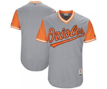 Men's Baltimore Orioles Customized Gray 2017 Little League World Series Players Weekend Jersey