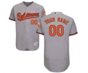 Men's Baltimore Orioles Customized Road Gray Flex Base Custom Baseball Baseball Jersey