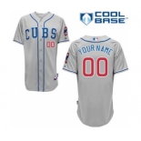 Baseball Chicago Cubs Grey Customized Men Cool Base Jersey