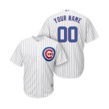 Men's Chicago Cubs Customized White Royal Cool Base Custom Baseball Baseball Jersey