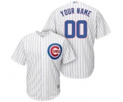 Men's Chicago Cubs Customized White Royal Cool Base Custom Baseball Baseball Jersey