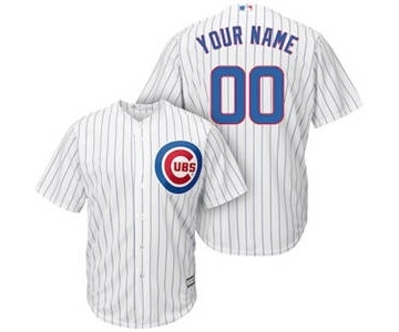 Men's Chicago Cubs Customized White Royal Cool Base Custom Baseball Baseball Jersey