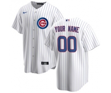 Men's Chicago Cubs Home 2020 Baseball Custom Cool Base Jersey - White Royal