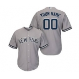 Men's New York Yankees Customized Gray Road Cool Base Custom Baseball Baseball Jersey