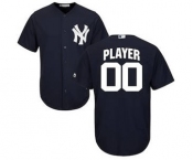 Men's New York Yankees Customized Navy Cool Base Custom Baseball Baseball Jersey