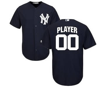 Men's New York Yankees Customized Navy Cool Base Custom Baseball Baseball Jersey