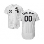 Men's Chicago White Sox Customized Home White Black Flex Base Custom Baseball Baseball Jersey