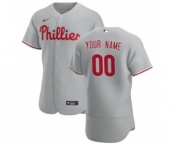 Men's Philadelphia Phillies Custom Gray Road 2020 Authentic Player Baseball Jersey