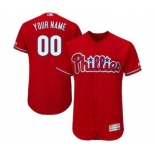 Men's Philadelphia Phillies Customized Alternate Scarlet Flex Base Custom Baseball Baseball Jersey