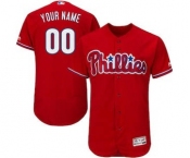 Men's Philadelphia Phillies Customized Alternate Scarlet Flex Base Custom Baseball Baseball Jersey