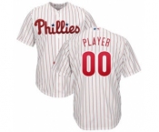 Men's Philadelphia Phillies Customized Home White Scarlet Cool Base Custom Baseball Baseball Jersey