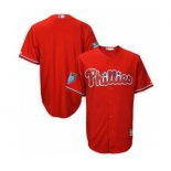 Men's Philadelphia Phillies Customized Majestic Scarlet 2018 Spring Training Cool Base Team Jersey