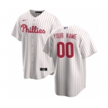 Men's Philadelphia Phillies Home 2020 Baseball Custom Cool Base Jersey - White Red