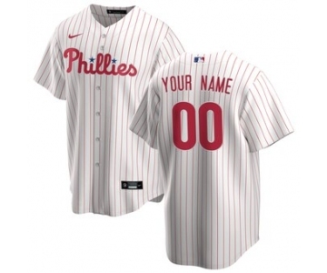 Men's Philadelphia Phillies Home 2020 Baseball Custom Cool Base Jersey - White Red