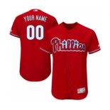 Men's Philadelphia Phillies Majestic Alternate Scarlet Flex Base Collection Customized Jersey