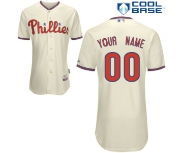 Philadelphia Phillies personalized Custom cream Baseball Jersey