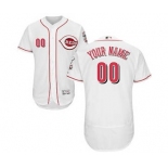 Men's Cincinnati Reds Customized Home White Flex Base Custom Baseball Baseball Jersey