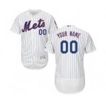 Men's New York Mets Customized Home White Royal Flex Base Custom Baseball Baseball Jersey