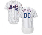 Men's New York Mets Customized Home White Royal Flex Base Custom Baseball Baseball Jersey