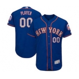 Men's New York Mets Customized Royal Gray 2017 Alternate Flex Base Custom Baseball Baseball Jersey