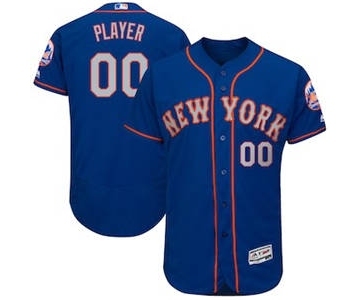 Men's New York Mets Customized Royal Gray 2017 Alternate Flex Base Custom Baseball Baseball Jersey