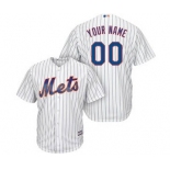 Men's New York Mets Customized White Royal Home Cool Base Custom Baseball Baseball Jersey