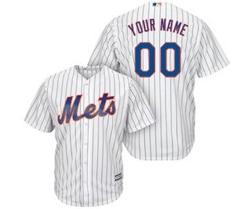 Men's New York Mets Customized White Royal Home Cool Base Custom Baseball Baseball Jersey