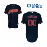 Baseball Cleveland Indians Blue Customized Men Cool Base Jersey