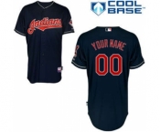 Baseball Cleveland Indians Blue Customized Men Cool Base Jersey