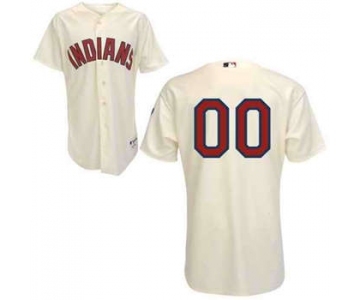 Baseball Cleveland Indians Cream Men Custom Jerseys