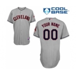 Baseball Cleveland Indians Grey Customized Men Cool Base Jersey