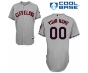 Baseball Cleveland Indians Grey Customized Men Cool Base Jersey