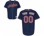 Baseball Cleveland Indians Navy Man Custom Jerseys