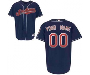 Baseball Cleveland Indians Navy Man Custom Jerseys