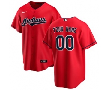 Men's Cleveland Indians Alternate 2020 Baseball Custom Cool Base Jersey - Red