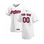 Men's Cleveland Indians Custom White Home 2020 Authentic Team Baseball Jersey