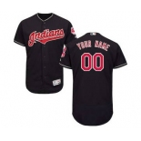 Men's Cleveland Indians Customized Alternate Navy Flex Base Custom Baseball Baseball Jersey