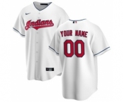 Men's Cleveland Indians Home 2020 Baseball Custom Cool Base Jersey - White