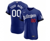 Men's Los Angeles Dodgers Active Player Custom Royal 2021 City Connect Flex Base Stitched Baseball Jersey