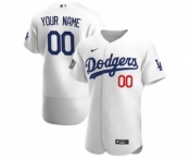 Men's Los Angeles Dodgers Custom White Home 2020 World Series Bound Authentic Baseball Jersey