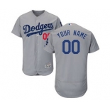 Men's Los Angeles Dodgers Customized Alternate Road Gray Flex Base Custom Baseball Baseball Jersey