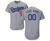 Men's Los Angeles Dodgers Customized Alternate Road Gray Flex Base Custom Baseball Baseball Jersey