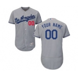 Men's Los Angeles Dodgers Customized Road Gray Flex Base Custom Baseball Baseball Jersey