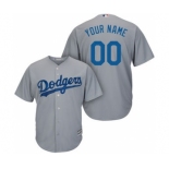 Men's Los Angeles Dodgers Majestic Gray Road Alternate Cool Base Custom Jersey