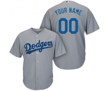 Men's Los Angeles Dodgers Majestic Gray Road Alternate Cool Base Custom Jersey