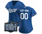 Women's Custom Jersey Los Angeles Dodgers 2020 World Series Patch Royal