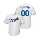 Men's Kansas City Royals Customized White Home Cool Base Custom Baseball Baseball Jersey