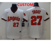 Men's Los Angeles Angels Of Anaheim Custom White Throwback Cooperstown Collection Stitched MLB Nike Jersey