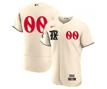 Men's Texas Rangers Customized Cream 2023 City Connect Flex Base Stitched Baseball Jersey