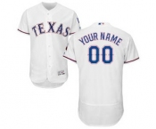 Men's Texas Rangers Customized Home White Flex Base Custom Baseball Baseball Jersey